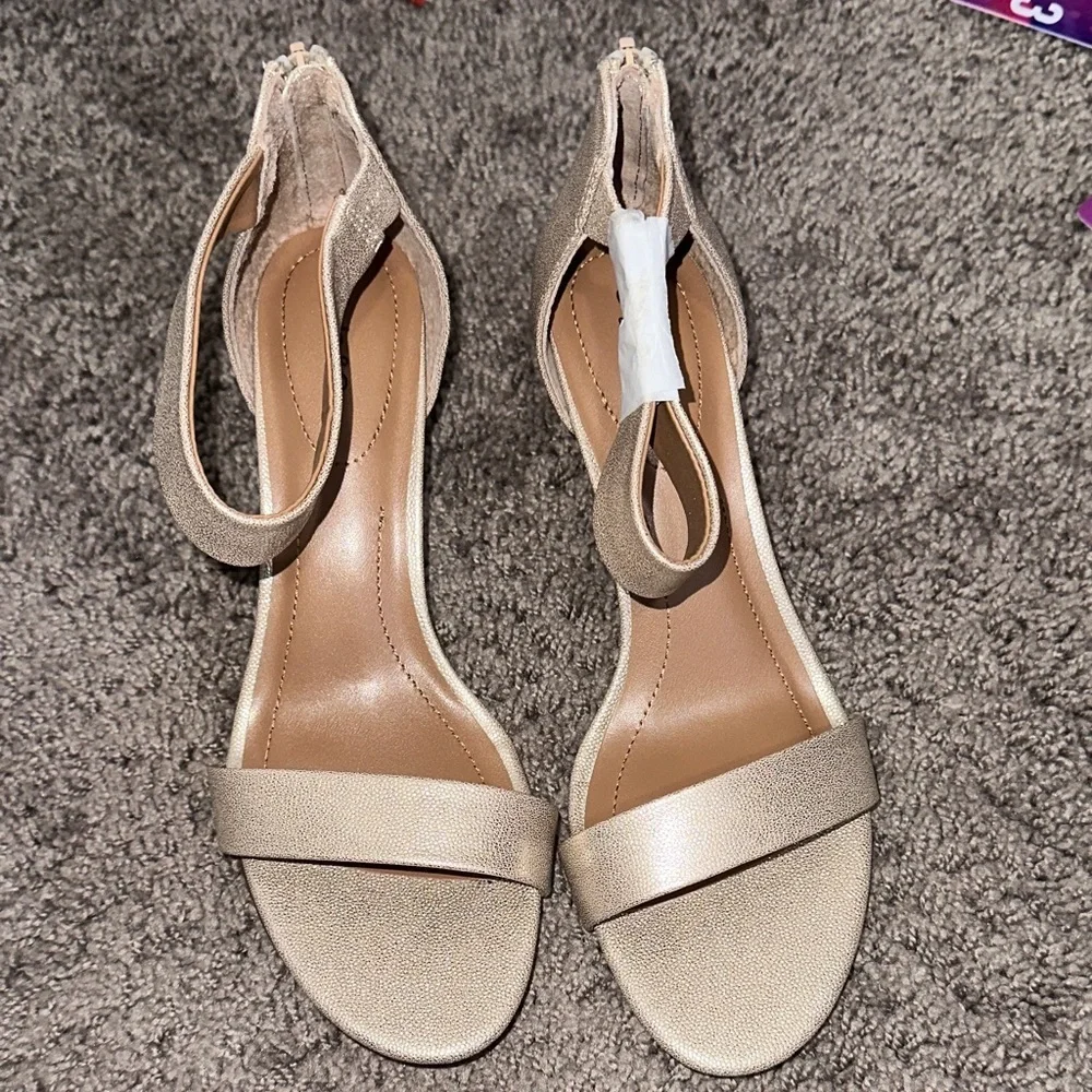 Style & Co. Tan Ankle Strap Heels